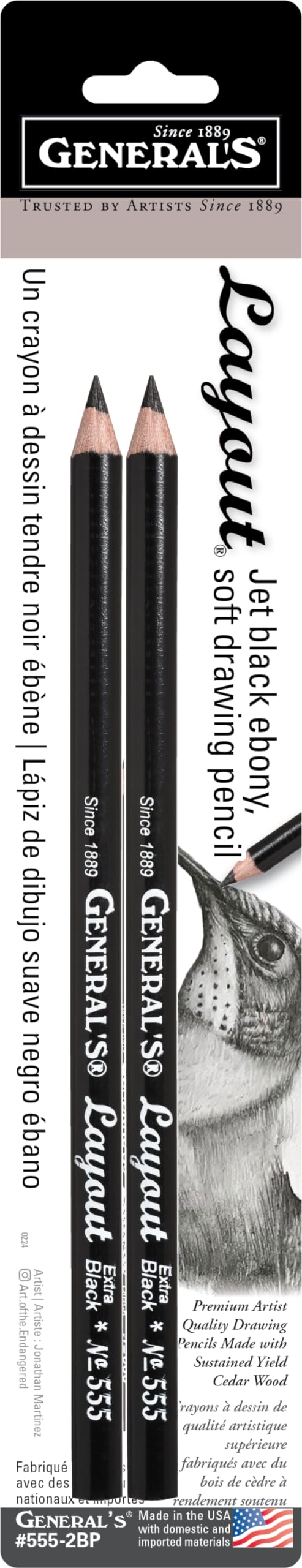 General's General Pencil 639393Layout Graphite Drawing Pencils 2/Pkg-2B - Image 1